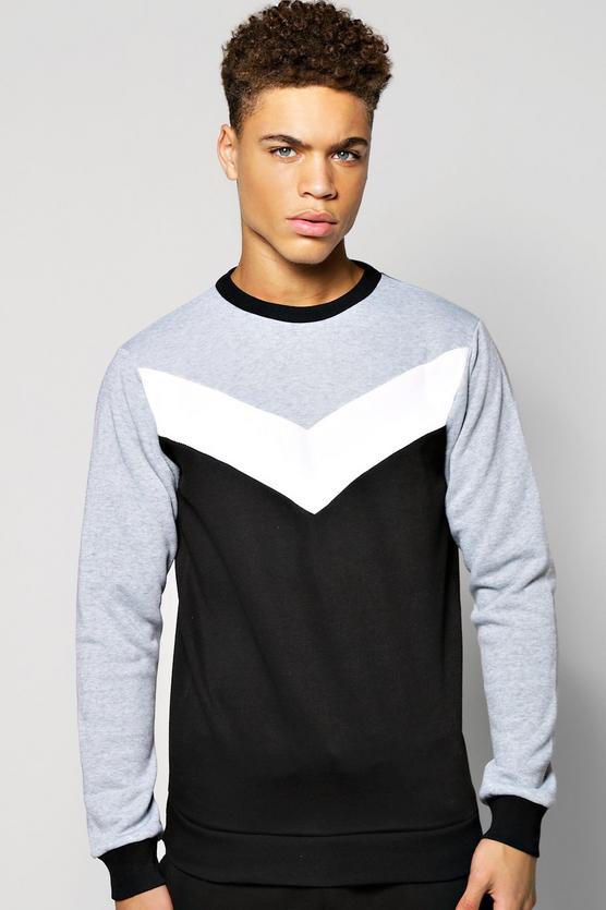 Chevron Panel Sweatshirt